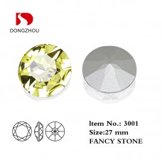 DZ-3001 27 mm Round Shaped Crystal Fancy Stones 