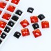 DZ-1038 with 2 hole ruby square shape sew on rhinestones flatback stone