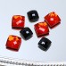 DZ-1038 with 2 hole ruby square shape sew on rhinestones flatback stone