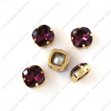 flat square 8*8mm ruby crystal fancy stone 
