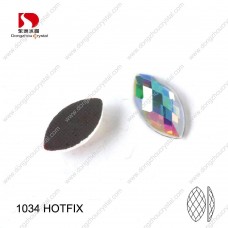 DZ-1034HF navette shape crystal ab color hotfix rhinestones for garment accessories