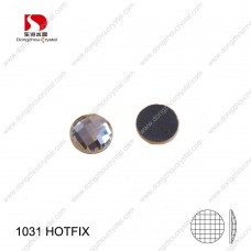 DZ-1031HF round chess cut flat back glass hotfix rhinestones for dresses